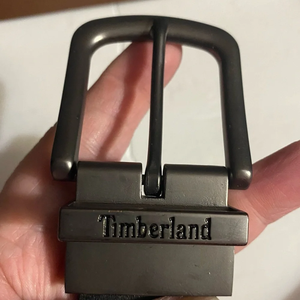 TIMBERLAND Belt, Full Grain Leather, Reversible Black, Brown, Sz 48​, 3X